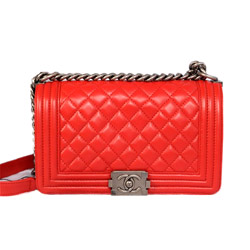 샤넬 램스킨 보이백 레드