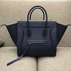 셀린느 러기지 30cm 은장  민자가죽-5552