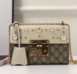 구찌 [패들락] 스터드 가죽 숄더백 432182